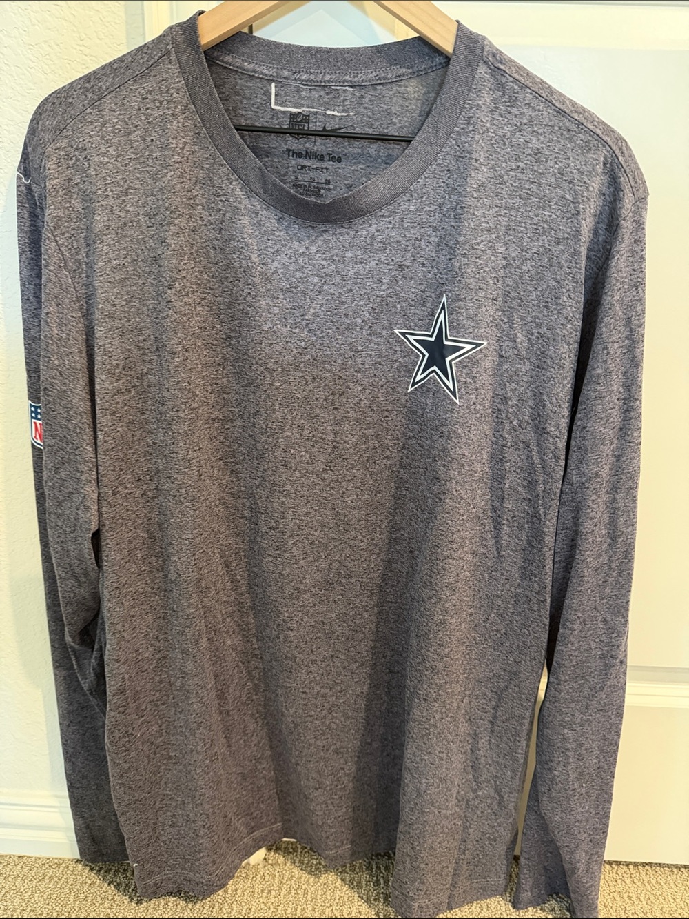 Nike Gray Long Sleeve Dallas Cowboys Star Shirt